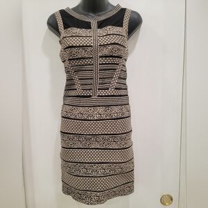 NWT Womens ANGL Bodycon Sleeveless Bandage Dress Black and Tan Size M